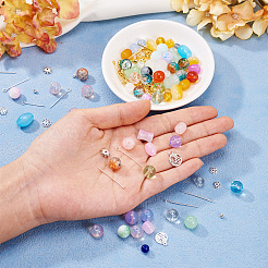 2 Sets 2 Stile DIY Bunte Malerei Perlen & Legierung Anhänger & Link & Perlenkappen Schmuck Zubehörse Kits&nbsp;DIY-TA0011-61