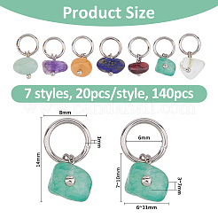 140 шт. 7 стиля подвески из натурального драгоценного камня с латунными петлями&nbsp;PALLOY-FH00120