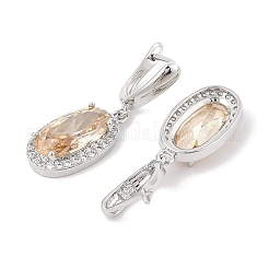 Латунные серьги-гвоздики с паве из кубического циркония овальной формы для женщин EJEW-I304-24P-10