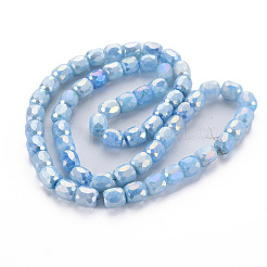 Непрозрачная выпечка окрашенные стеклянные бусы пряди EGLA-N006-008-B07