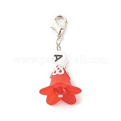 Décoration de pendentif en acrylique transparent fleur givrée&nbsp;HJEW-JM00628-04