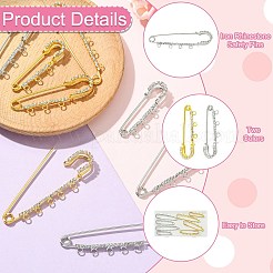 8 шт. 8 стиля железных булавок со стразами&nbsp;FIND-CJ0004-92