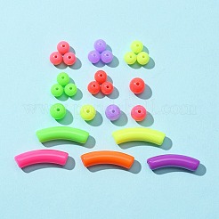 255шт 15 стильные флуоресцентные акриловые бусины MACR-FS0001-28