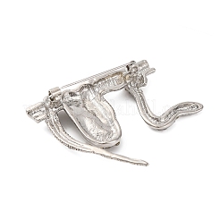 Брошь из цинкового сплава с кристаллами и стразами&nbsp;LS-JEWB-U010-02P-01