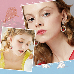 6 пара латунных сережек-гвоздиков&nbsp;KK-DC0001-29