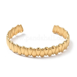 Ионное покрытие (ip) 304 нержавеющая сталь манжеты браслеты для женщин BJEW-Z078-13G