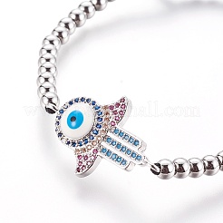 Регулируемые плетеные браслеты из нержавеющей стали 304 BJEW-L655-012