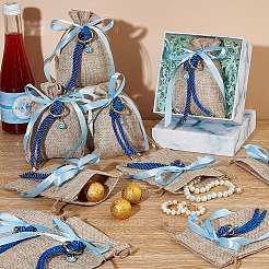 Прямоугольные пакеты из мешковины с бантом ABAG-AB00004