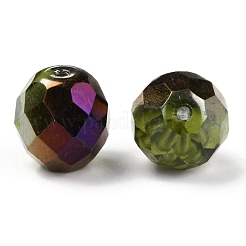ファイアポリッシュチェコガラスビーズ  多面カット  アナナス属  グリーン  10x10mm  穴：1.4mm  約60個/袋&nbsp;LAMP-O017-151-GM10