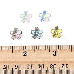 70 шт. 5-цветные прозрачные гальванические стеклянные колпачки для бусин EGLA-FS0001-55