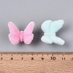 Флокированные непрозрачные акриловые бусины-бабочки&nbsp;OACR-T030-11M