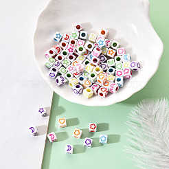 Поделки белые акриловые бусины SACR-YW0001-14