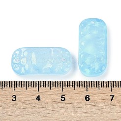 Breloques de connecteur en verre transparent peints à la bombe&nbsp;X1-GLAA-H035-06H