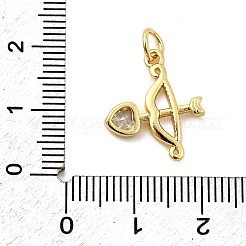 Подвески из латуни с микропаве в виде лука и стрел&nbsp;KK-C134-12G