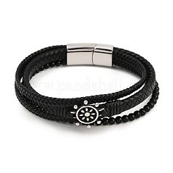 Многорядные браслеты из микрофибры&nbsp;BJEW-H631-04A-AS