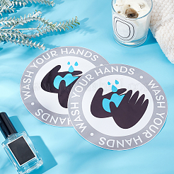 Пвх вымойте руки знак стикер&nbsp;AJEW-WH0231-34