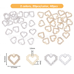40 шт. 2-х цветные подвески из сплава со стразами ALRI-FH0001-20