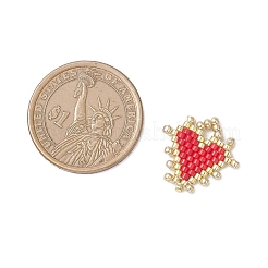 Подвески-сердечки из стеклянного бисера ручной работы Miyuki&nbsp;PALLOY-MZ01067