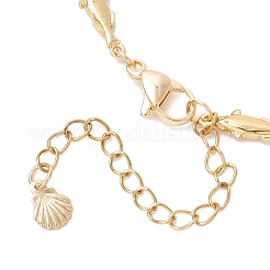 Браслеты из латуни с рыбными звеньями для женщин BJEW-JB12576