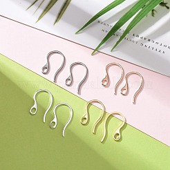32個4色304ステンレススチールピアスフック  水平ループ付き  ミックスカラー  22x11.5x1mm  穴：3x2mm  21ゲージ  ピン：0.7~1mm  8個/カラー&nbsp;STAS-LS0001-04