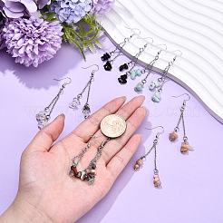 5 пара латунных сережек-подвесок EJEW-YW00001-01