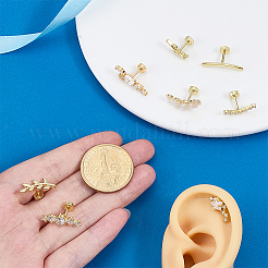 9 Stück Edelstahl Pavé klare Zirkonia Knorpel Ohrring-Sets&nbsp;EJEW-PH0001-54