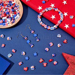 320 Stück 8 Stile Unabhängigkeitstag handgemachte Polymer Clay Perlen&nbsp;CLAY-SP0001-19