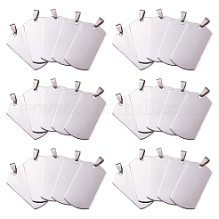 50 шт. 201 нержавеющая сталь с закругленными углами и штампованными пустыми бирками-подвесками&nbsp;STAS-BC0004-15