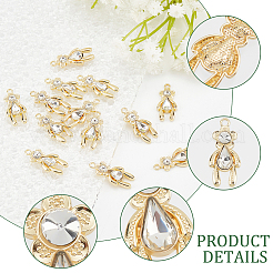 20 個ラックメッキ合金ペンダント  ガラスと  カドミウムフリー＆鉛フリー  クマ  ライトゴールド  29.5x13.5x4.5mm  穴：2mm&nbsp;FIND-CA0004-41