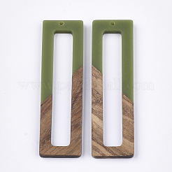 Большие подвески из смолы и ореха&nbsp;RESI-S358-97B