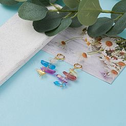 Латунные английском замке Серьги-кольца&nbsp;EJEW-JE04431