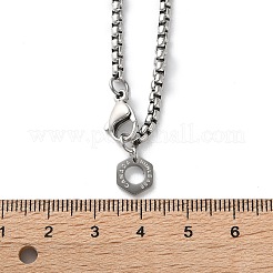 Шестигранные подвески из нержавеющей стали 304 с цепочкой-коробкой для женщин NJEW-A045-25P