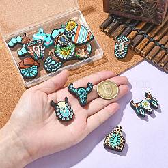 15 pièces 15 styles de perles focales en silicone&nbsp;SIL-CJ0002-98