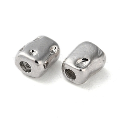 ラックメッキ真鍮スペーサービーズ  ナゲット  プラチナ  5.5x4.5x3.5mm  穴：1mm&nbsp;KK-WH0084-13B-P