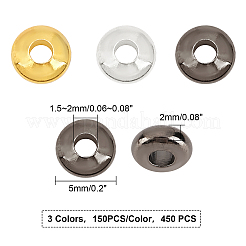 450шт 3 цвета латунные дистанционные бусины&nbsp;KK-FH0001-89