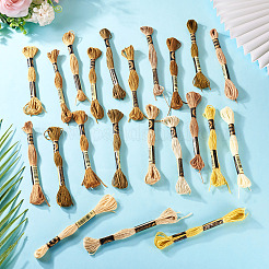 22 пачка полиэстеровых ниток для вышивания 22 цветов с осенней тематикой OCOR-TA0002-80