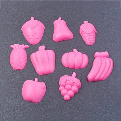 DIYの子供のおもちゃのセット  粘土型ツールキット  plasticine教育面白いおもちゃ  フルーツ  ショッキングピンク  22~45x25~44x9~11mm  9個/セット&nbsp;DIY-WH0022-06
