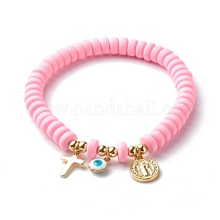 Браслеты из полимерной глины ручной работы эластичные браслеты BJEW-JB06564