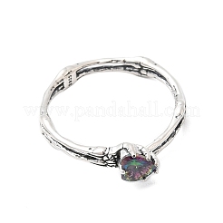 925 кольцо-манжета из стерлингового серебра с микропаве и кубическим цирконием RJEW-P171-04AS