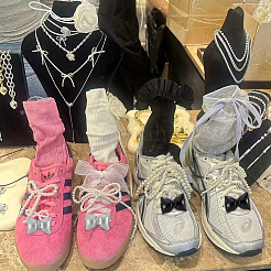 4 пара 4 стилей пряжек для обуви из искусственной кожи AJEW-FG0004-56