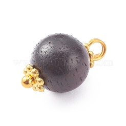 Perles de bois naturel breloques rondes&nbsp;PALLOY-JF00659