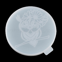 Плоский круглый коврик для чашек с совой и цветком своими руками&nbsp;SIL-F007-06D