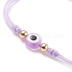 Плетеный браслет из бисера сглаз из смолы BJEW-JB08491