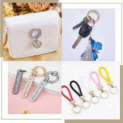 8 шт. 4 стиля сплава кристалл горный хрусталь пружинные затворные кольца&nbsp;FIND-GF0005-59