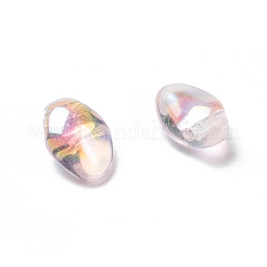 チェコガラスビーズ  チューリップの花びら/ユリの花びら  桃パフ  8.5x6x4mm  穴：1mm  約380個/袋  95~100 G /袋&nbsp;GLAA-L025-D21