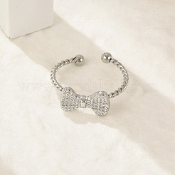 Кольца-манжеты из нержавеющей стали 304 с бантом для женщин&nbsp;LS-RJEW-G338-08P