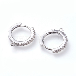 Латунные серьги-кольца из микро-паве с фианитами ZIRC-G156-07P