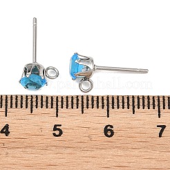 Ohrstecker-Verschluss aus mikropavégefassten Zirkonia aus Edelstahl 304&nbsp;STAS-H240-56P-10
