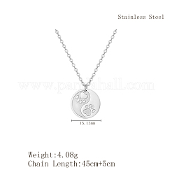 Ожерелья с подвеской в виде кошачьей лапы инь-ян из нержавеющей стали 304 для ежедневного ношения у женщин CT7877