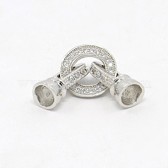 Латунные микро проложить кубического циркония раз за застежками&nbsp;X-ZIRC-P003-27P